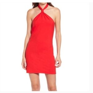 Reformation red halter dress